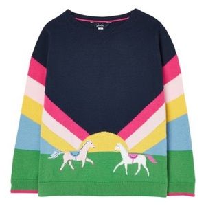 NWT Joules Navy & Pink Sunshine Horse Miranda Knit Sweater